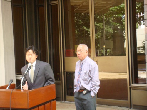 Rep. Jon Riki Karamatsu speaking on his health information technology bill with Speaker Calvin K.Y. Say