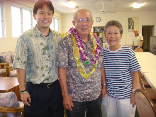 Rep. Jon Riki Karamatsu, Robert Arakaki (President of the 100th Infantry Battalion) and his wife.