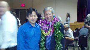 Honolulu Prosecuting Attorney Keith M. Kaneshiro and I at his fundraiser at Blaisdell Center on September 14, 2012.