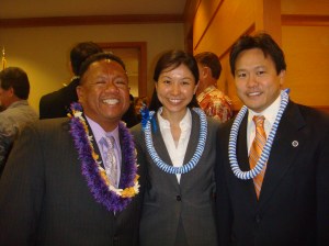 Deputy Prosecuting Attorneys Allen Yadao, Tricia Nakamatsu, and Jon Riki Karamatsu at the 2012 Honolulu Prosecuting Attorney inauguration ceremonies at Ali'i Place in Honolulu on January 2, 2013 from 12:00 P.M.
