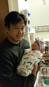 Jon holding his niece Sophie on March 7, 2015 at California Pacific Medical Center in San Francisco.