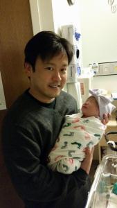 Sophie at a day old in San Francisco, California.