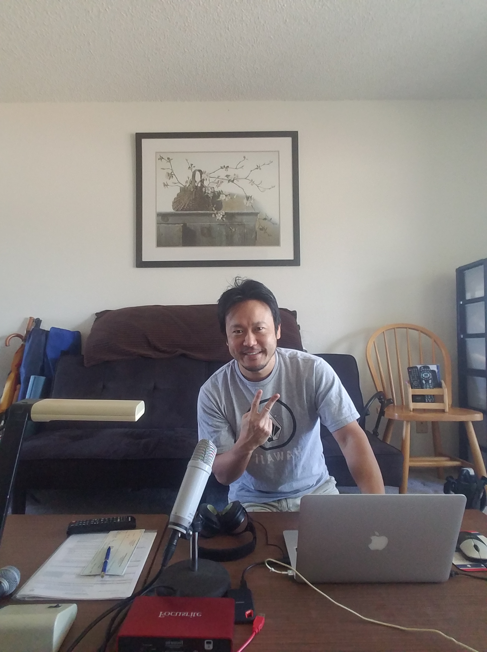 My second office in my living room where I'm able to do business law, business development, e-commerce, research, writing, branding, marketing, and graphic design for my businesses or for my clients.